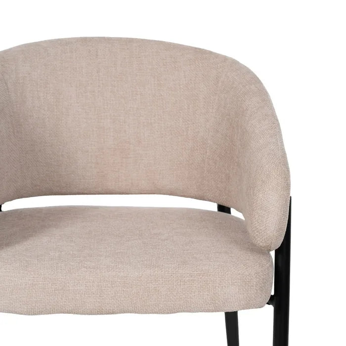 Ixia Scaun dining , Bej, Material Textil și Metal, Stil Modern, 60 x 57 x 79 cm