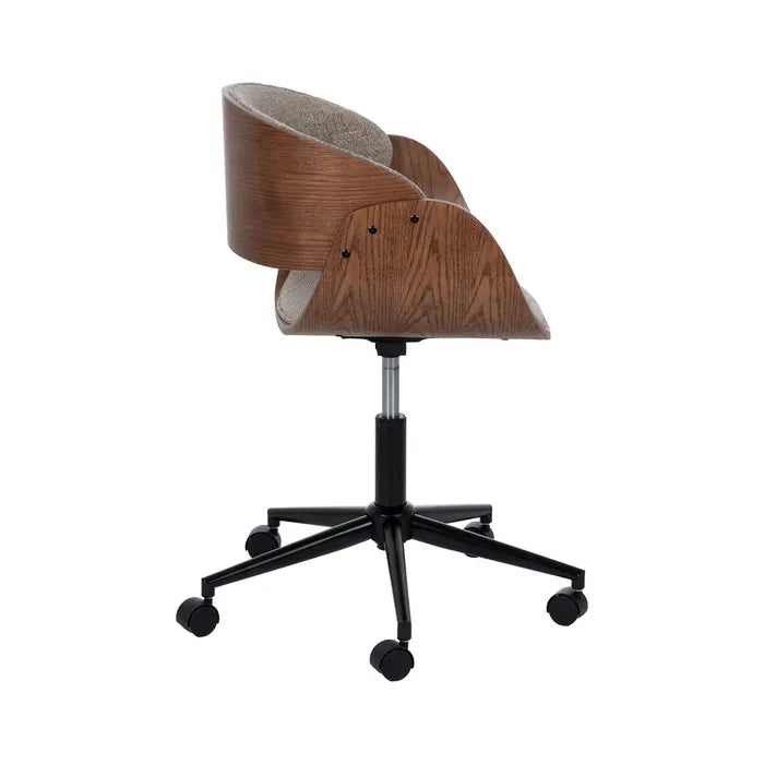 Scaun de birou cu roți, bej și maro, 59 x 64 x 88 cm – confort și design ergonomic