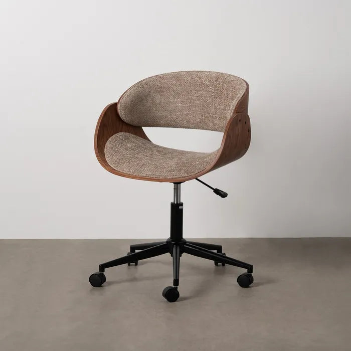 Scaun de birou cu roți, bej și maro, 59 x 64 x 88 cm – confort și design ergonomic