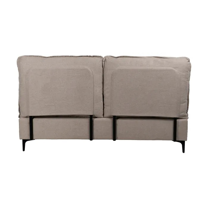 Pat tapițat bej din țesătură 163 x 215 x 93 cm – perfect pentru o oază de confort