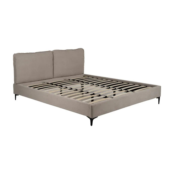 Pat tapițat bej 192 x 214 x 95 cm – pentru o oază de confort și relaxare