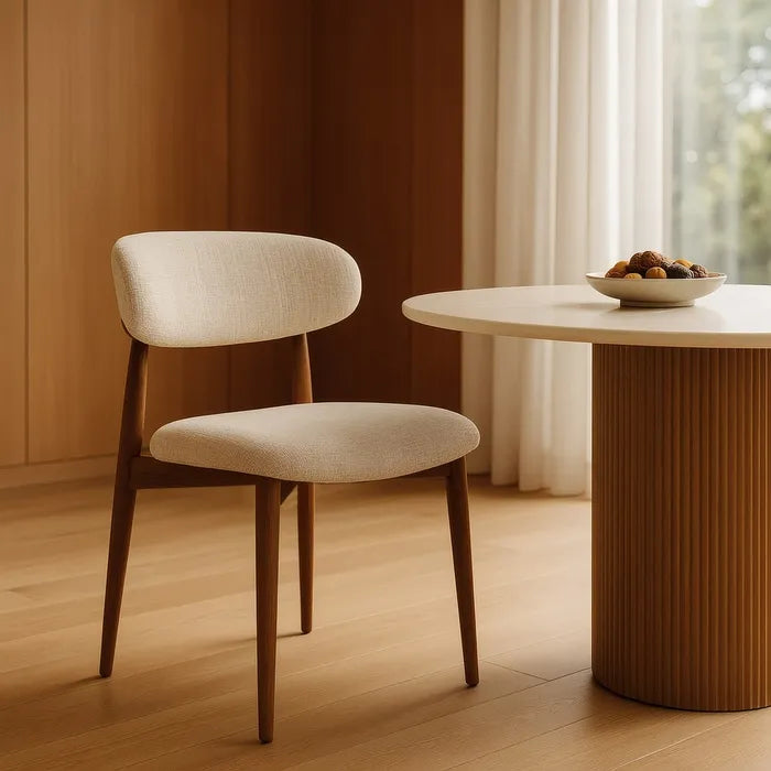 SCAUN BEIGE | Textil-Metal | Finisaj Contract | Material Hidrofug 53 x 51 x 76.50 cm