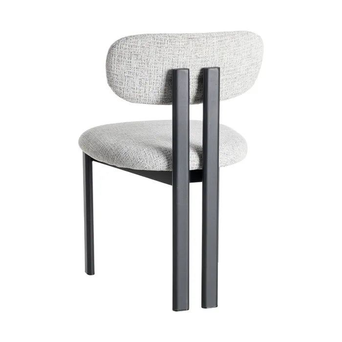 Scaun Ixia, Gri, Material Textil Hidrofob și Metal, Stil Modern, 50 x 47 x 81 cm