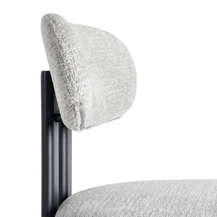 Scaun Ixia, Gri, Material Textil Hidrofob și Metal, Stil Modern, 50 x 47 x 81 cm