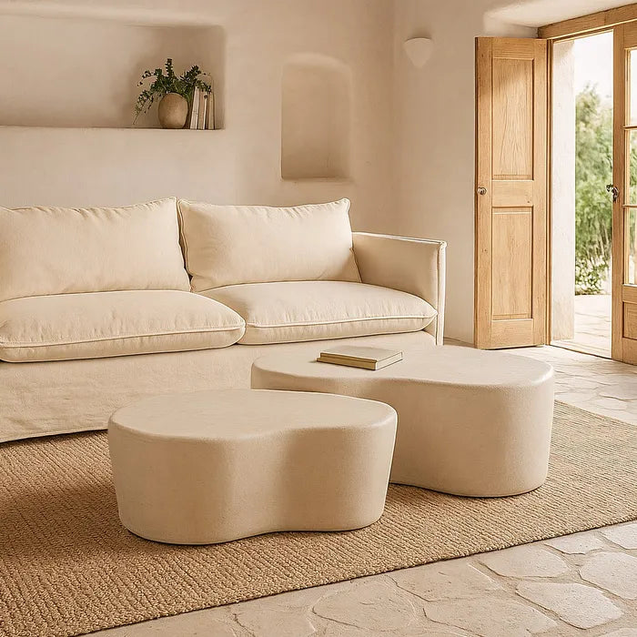 Ixia Măsuță de Cafea Wilma, Alb, MDF, Stil Modern, 125.5 x 79 x 46 cm (Nu necesită montaj)