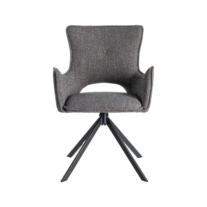 Scaun Living Gri din Textil și Metal (58.50 x 60 x 86.50 cm)