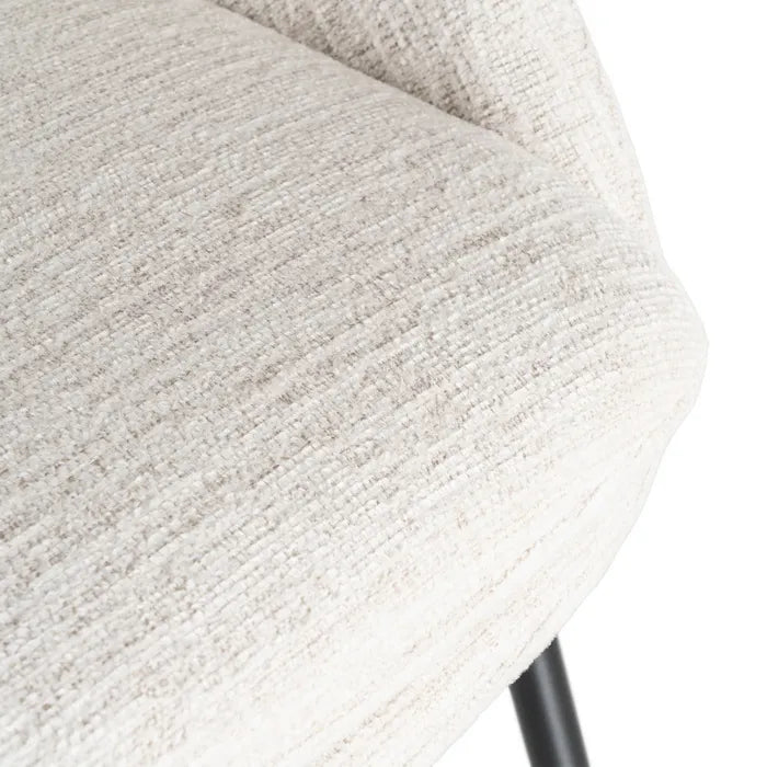 Scaun tapițat crem, 58 x 60 x 80 cm – un design modern și rezistent