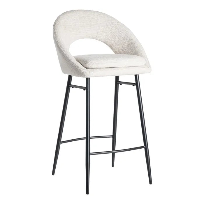 Scaun de bar tapițat crem, 53 x 48 x 100 cm – modern și rezistent