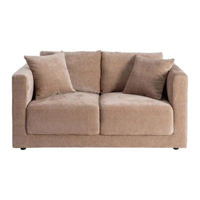 Canapea 2 locuri taupe, aspect vintage weave – eleganță și confort rafinat