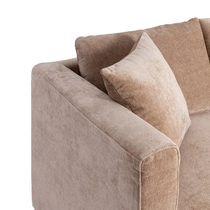 Canapea 2 locuri taupe, aspect vintage weave – eleganță și confort rafinat