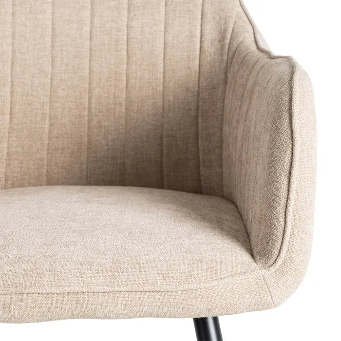 Scaun tapițat bej, 55 x 58,50 x 84 cm – stil modern și confort sporit