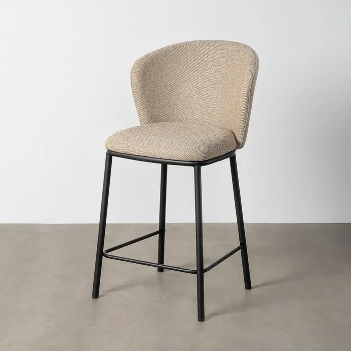 Ixia Scaun de Bar Spike, Bej, Material Textil și Metal, 55 x 55 x 96 cm