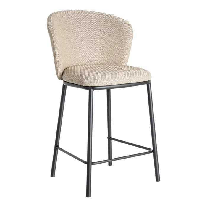 Ixia Scaun de Bar Spike, Bej, Material Textil și Metal, 55 x 55 x 96 cm