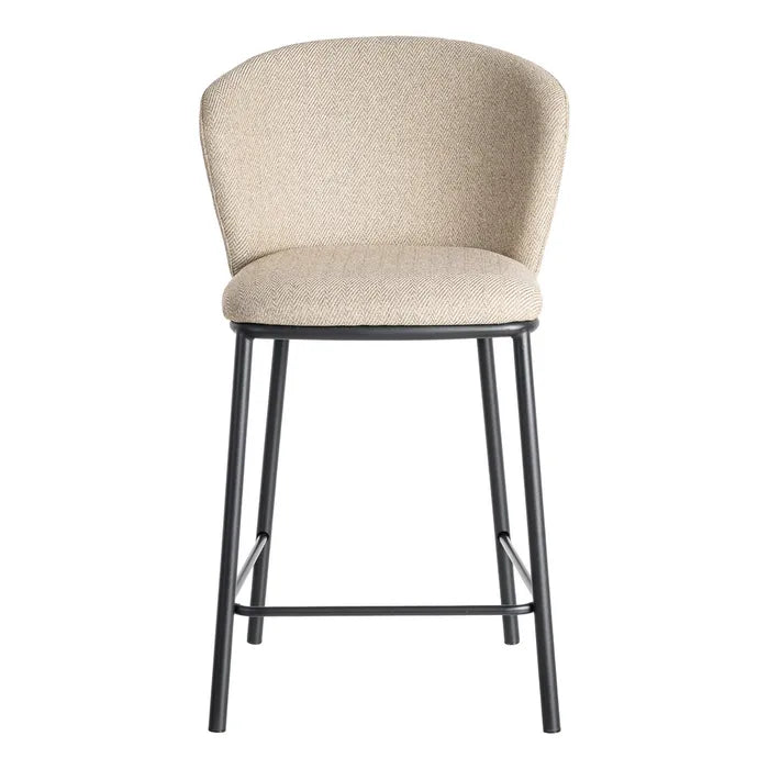 Ixia Scaun de Bar Spike, Bej, Material Textil și Metal, 55 x 55 x 96 cm