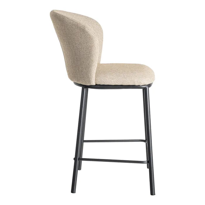 Ixia Scaun de Bar Spike, Bej, Material Textil și Metal, 55 x 55 x 96 cm