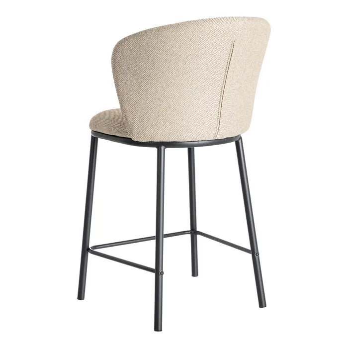 Ixia Scaun de Bar Spike, Bej, Material Textil și Metal, 55 x 55 x 96 cm