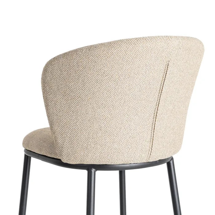 Ixia Scaun de Bar Spike, Bej, Material Textil și Metal, 55 x 55 x 96 cm