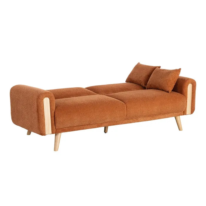 Canapea extensibilă teracotă, un mix de funcționalitate și stil