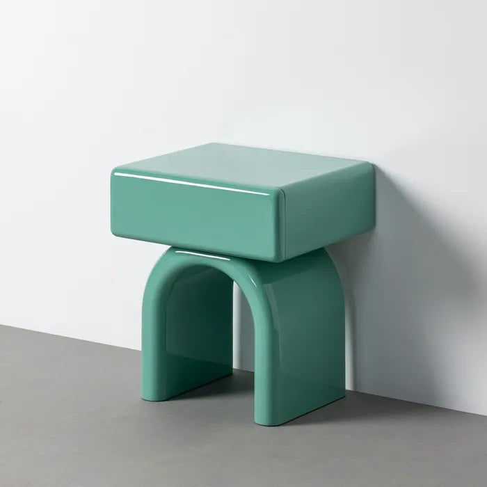 Ixia Noptieră , Verde Lăcuit, MDF, Design Modern Minimalist, 50 x 40 x 57 cm