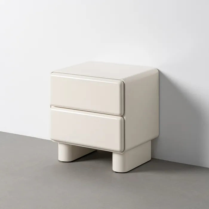 Noptieră din MDF Lăcuit, Bej Crem – Design Elegant și Modern, 56.5 x 56.5 cm