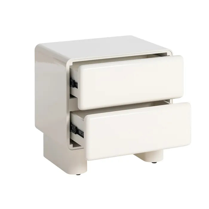 Noptieră din MDF Lăcuit, Bej Crem – Design Elegant și Modern, 56.5 x 56.5 cm