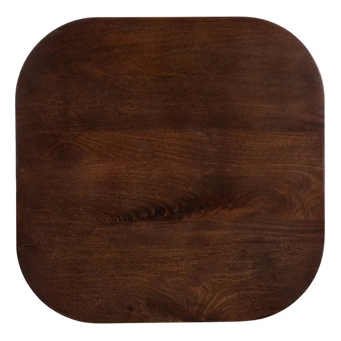 Măsuță de Cafea Round Rustic – Lemn de Mango Maro Închis, 80 x 80 cm 4