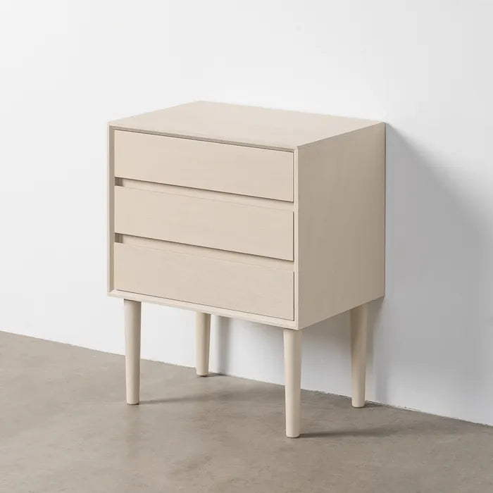 Noptieră Ixia, Crem, din MDF, cu Sertare, Stil Modern, 50 x 35 x 62.5 cm