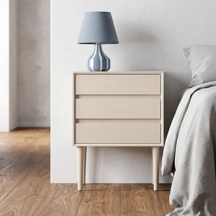 Noptieră Ixia, Crem, din MDF, cu Sertare, Stil Modern, 50 x 35 x 62.5 cm