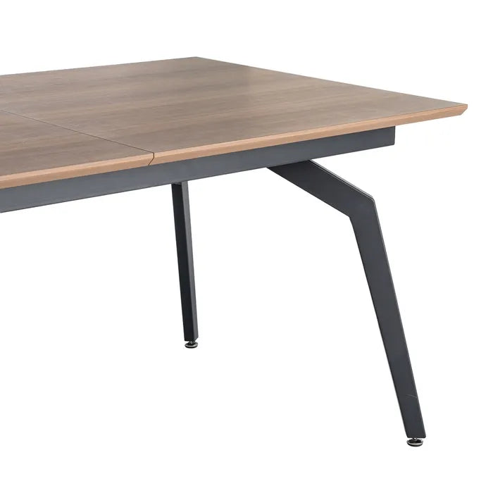 Ixia Masă Dining Extensibilă , Maro, MDF și Fier, Stil Modern, 160(200) x 90 x 76 cm