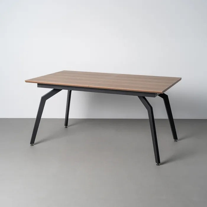Ixia Masă Dining Extensibilă , Maro, MDF și Fier, Stil Modern, 160(200) x 90 x 76 cm