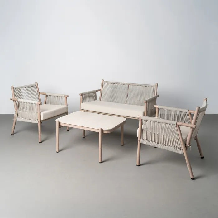Set Mobilier Grădină SALINA – Design din Ratan PE și Blat din Piatră Sinterizată (4 Piese) 17