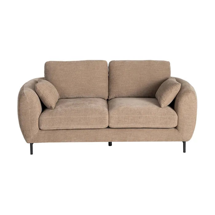 Canapea 2 Locuri | Textil și Metal | Maro Deschis | Design Modern 189 x 92 x 88 cm