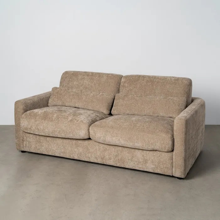 Canapea Extensibilă Ixia, Grej (Taupe Old), Material Textil și Cadru Metalic, Saltea Inclusă 140 x 190 cm, 194 x 104 x 88 cm
