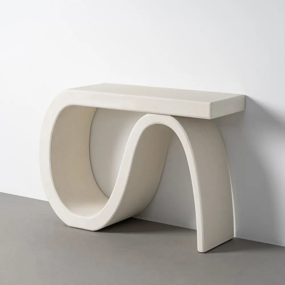 Ixia Consolă , Alb, MDF cu Textură Granulată, Stil Modern, 115 x 37.5 x 80 cm