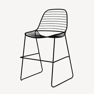 [URBANTIME] Scaun bar Eclipse Wire | Oțel tratat prin cataforeză | Finisaje multiple | Design Vintage High-Stool 54x55x105 cm