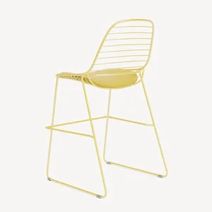 [URBANTIME] Scaun bar Eclipse Wire | Oțel tratat prin cataforeză | Finisaje multiple | Design Vintage High-Stool 54x55x105 cm