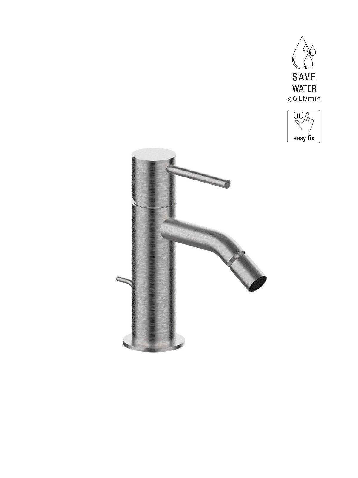 Fratelli Frattini Baterie bideu cu ventil Pepe XL 316 Inox 69403 | Otel inoxidabil | Otel periat