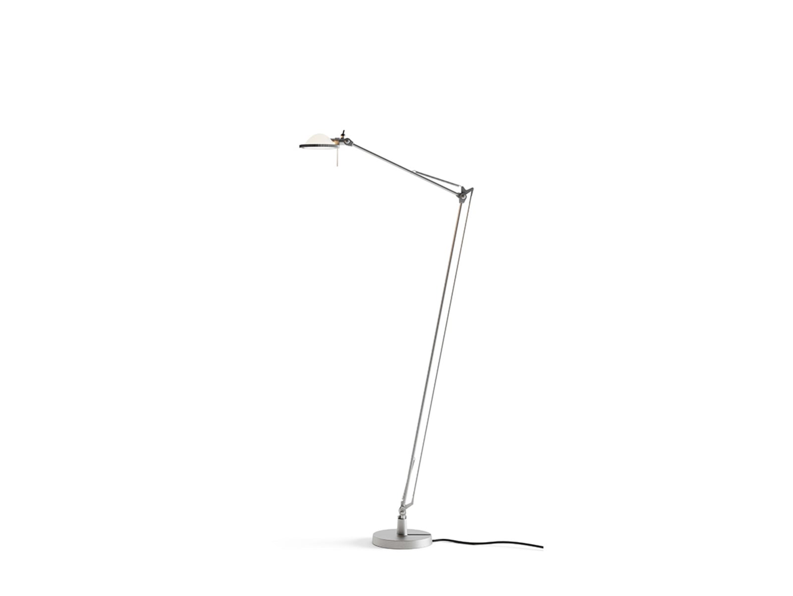 Luceplan lampadar Berenice | Sticlă albă/aluminiu
