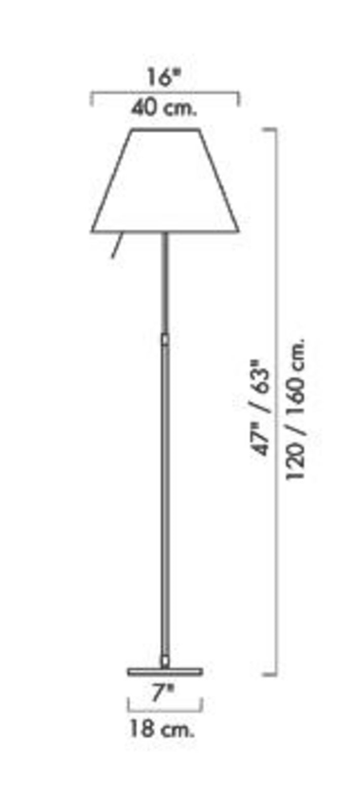 Luceplan lampadar Costanza | Aluminiu galben