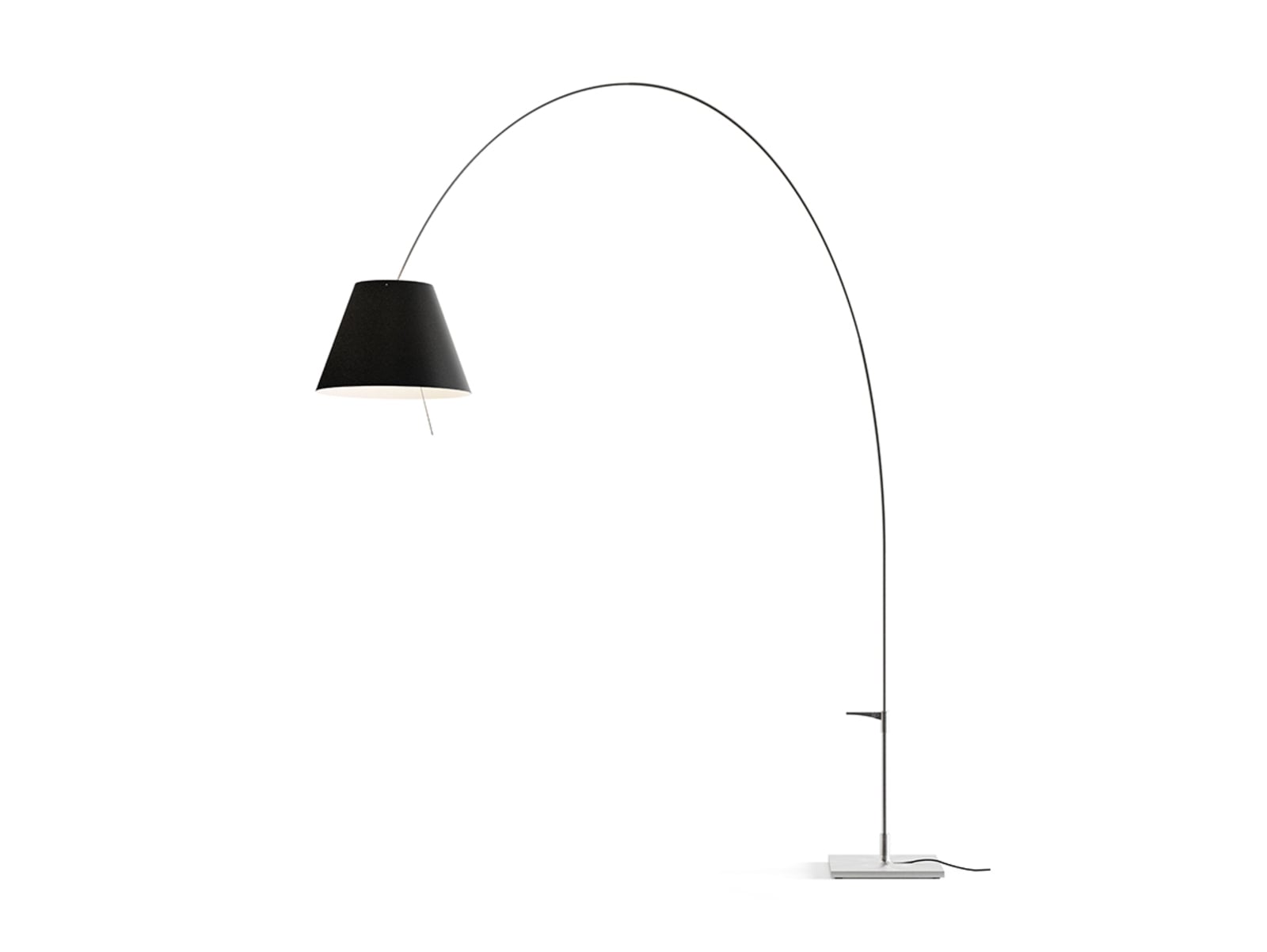 Luceplan lampadar Lady Costanza | Reglabil negru/aluminiu
