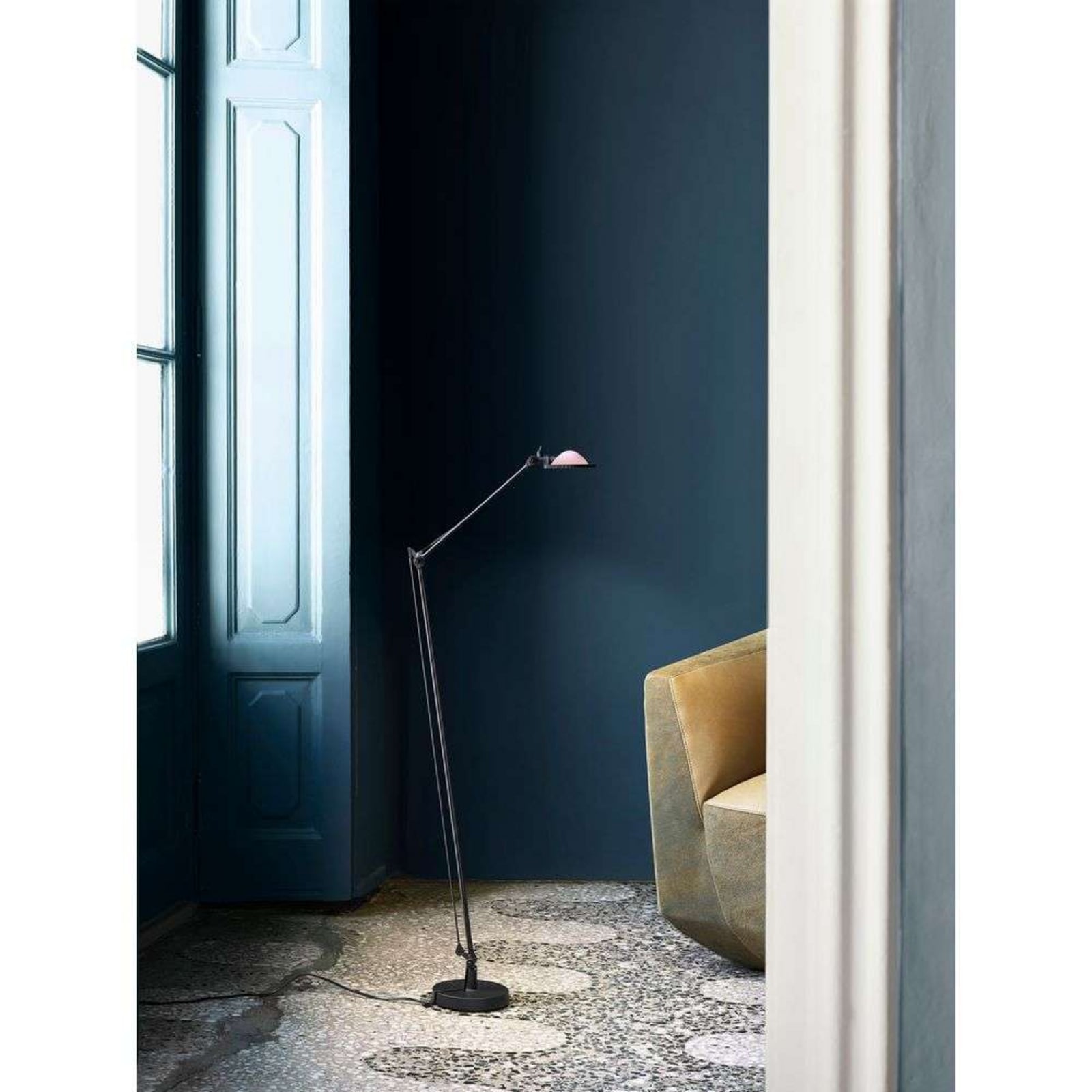 Luceplan lampadar Berenice | Sticlă verde/negru