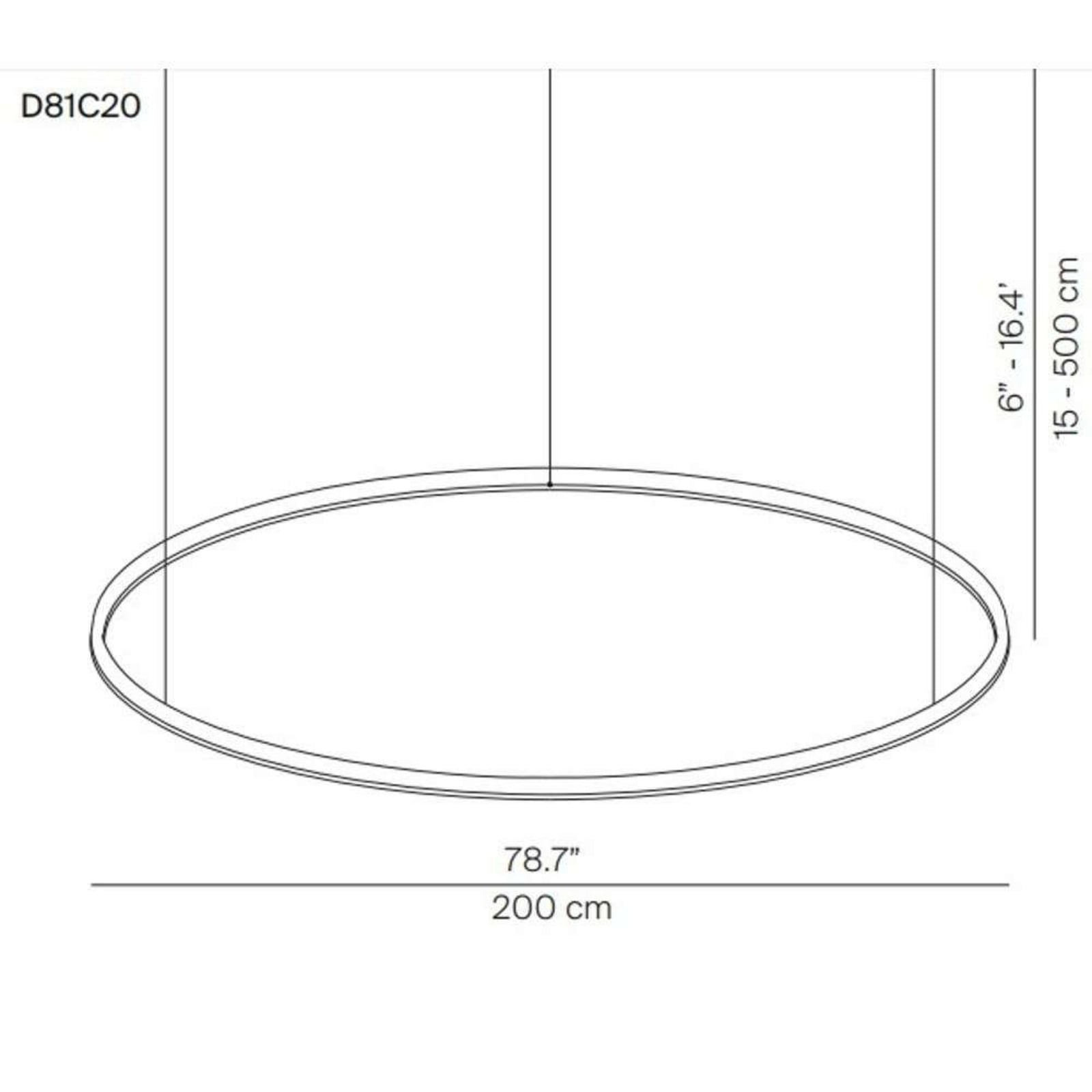 Luceplan lustră Compendium Circle | Led negru | Ø 200 cm