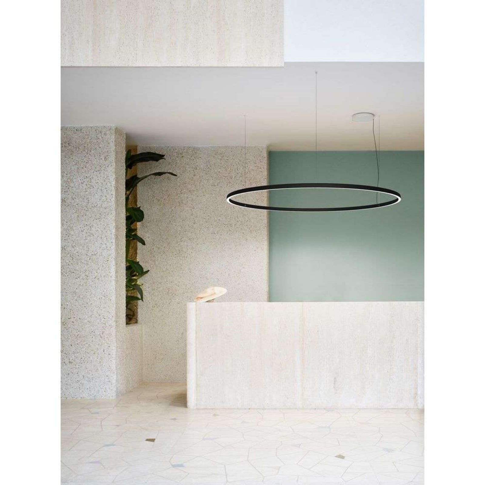 Luceplan lustră Compendium Circle | Led negru | Ø 200 cm