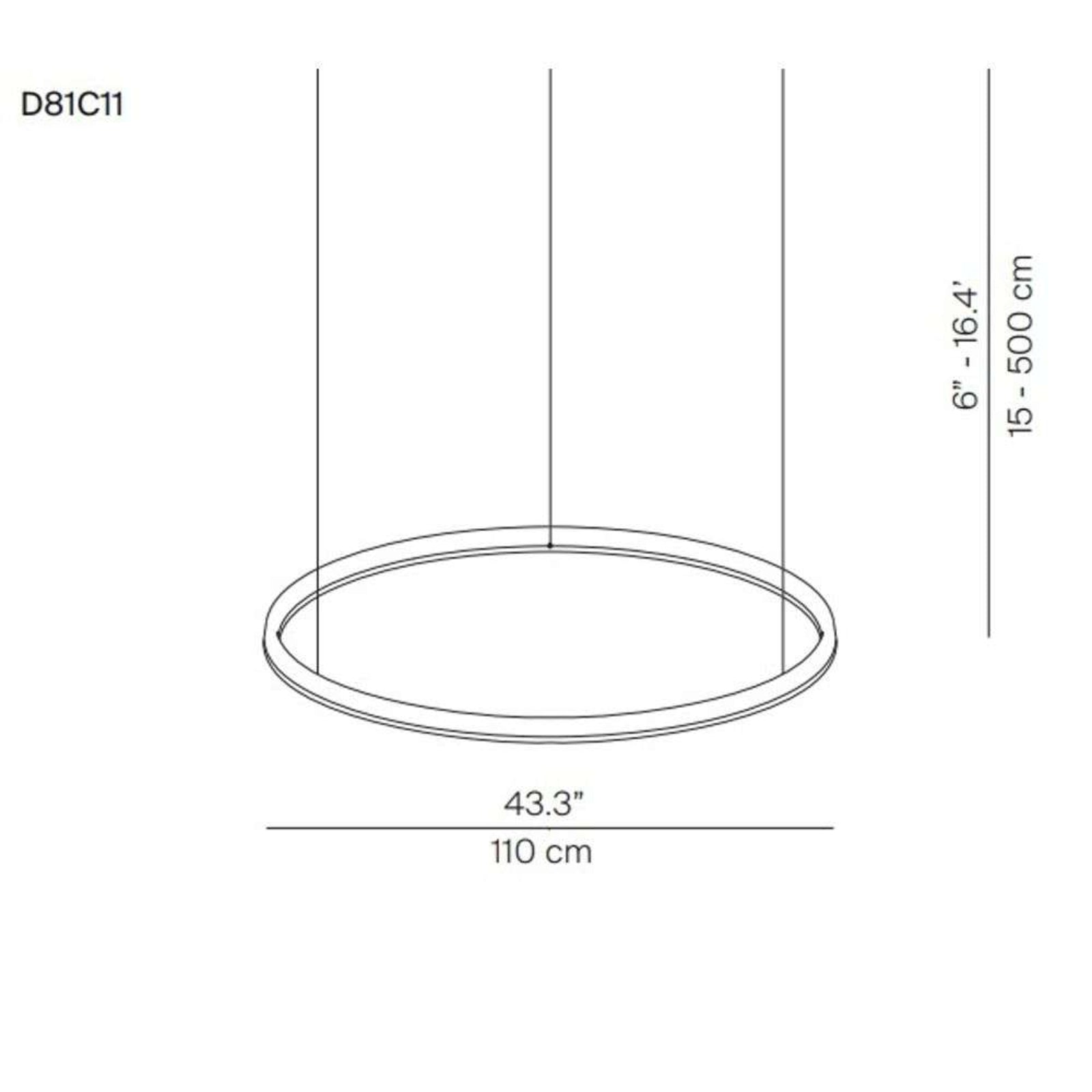Luceplan lustră Compendium Circle | Led aluminiu | Ø 110 cm