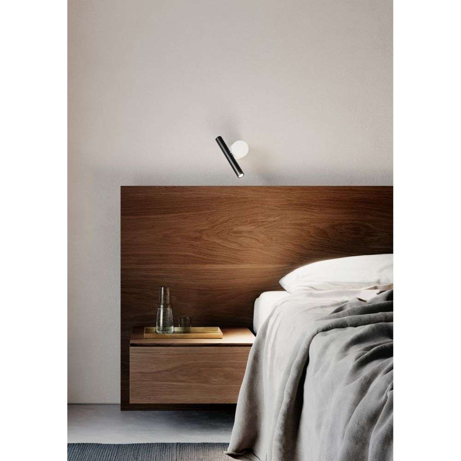 Luceplan aplică Doi | 2700K negru/ribbed alb
