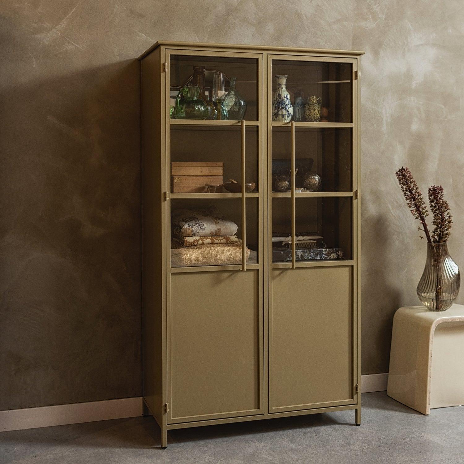 EXHIBIT CABINET METAL KHAKI