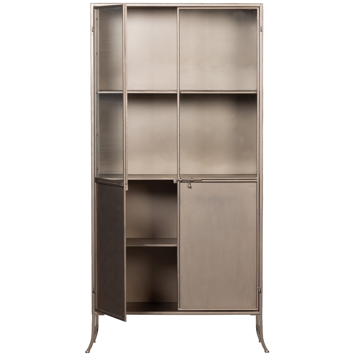 FOSSIL GLASS-DOOR CABINET METAL CHAMPAGNE