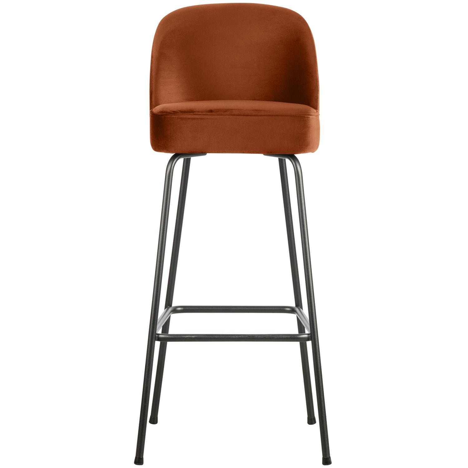 WOOOD scaun bar VOGUE BARSTOOL 80CM VELVET | 100% Pes | Rugina | 103x50x55 cm