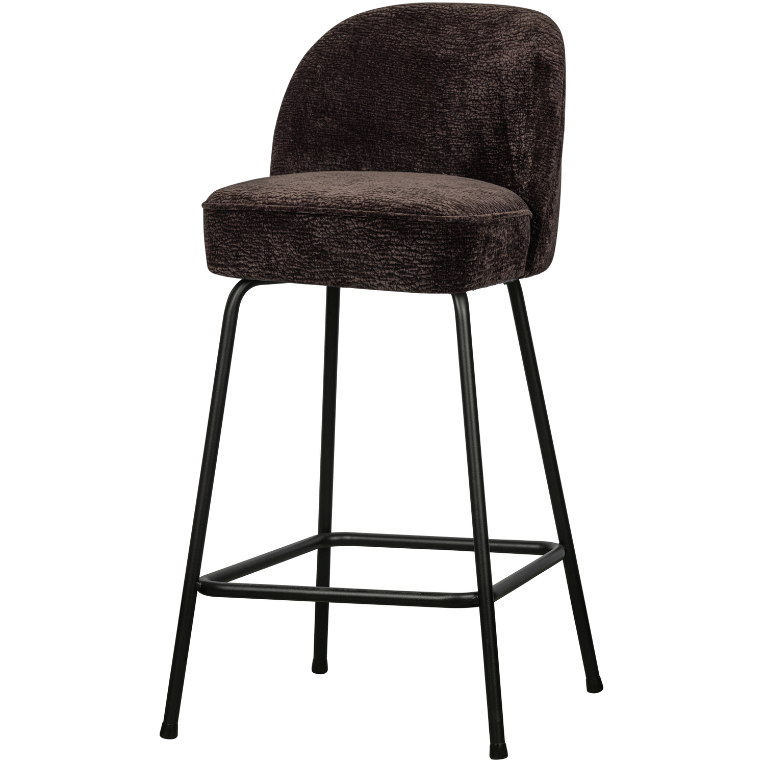 WOOOD scaun bar VOGUE BARSTOOL 65CM 3D CHENILLE DARK | 100% Pes | Maro inchis | 89x50x55 cm