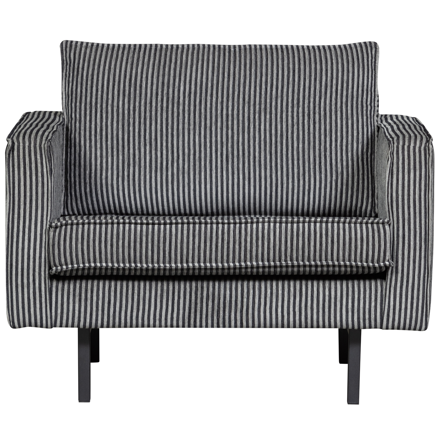 WOOOD fotoliu RODEO ARMCHAIR STRIPE BLACK/GREY | 100% Pes | Negru | 85x105x86 cm
